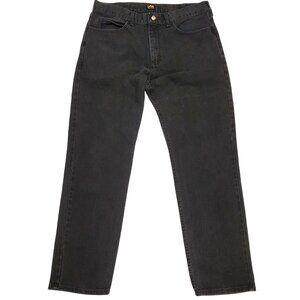 Lee Black Regular Fit Mens Jeans Size 36x32 100% Cotton Denim Straight Leg
